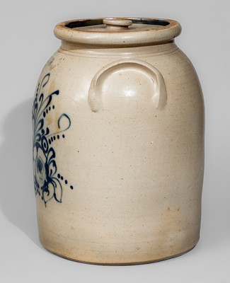 J. & E. NORTON / BENNINGTON, VT Four-Gallon Lidded Stoneware Jar, c1855