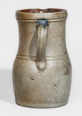 Rare Half-Gallon Western Pennsylvania Stoneware Pitcher w/ Stenciled Crown Motif