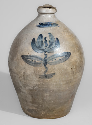 Rare A. DeHAVEN, / MIDDLEBURY, OHIO Twice-Stamped Stoneware Jug, mid 19th century