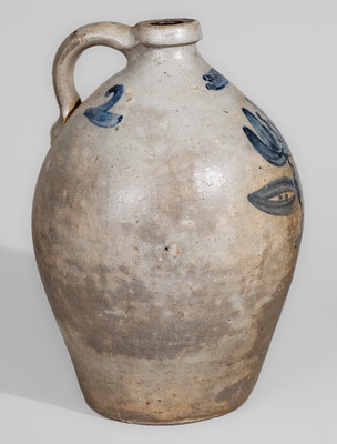 Rare A. DeHAVEN, / MIDDLEBURY, OHIO Twice-Stamped Stoneware Jug, mid 19th century