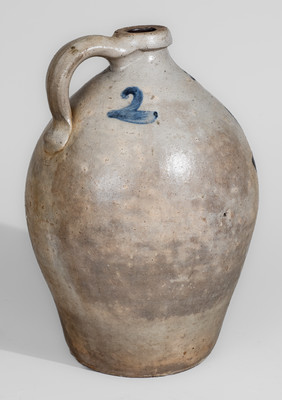 Rare A. DeHAVEN, / MIDDLEBURY, OHIO Twice-Stamped Stoneware Jug, mid 19th century