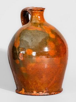 New England Redware Jug, possibly North Shore, MA, first half 19th century