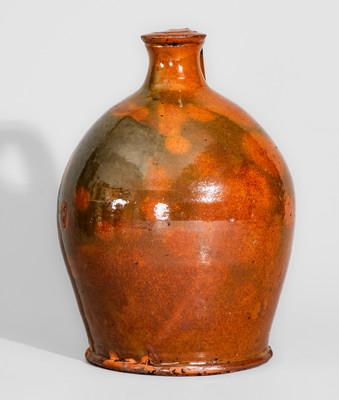 New England Redware Jug, possibly North Shore, MA, first half 19th century