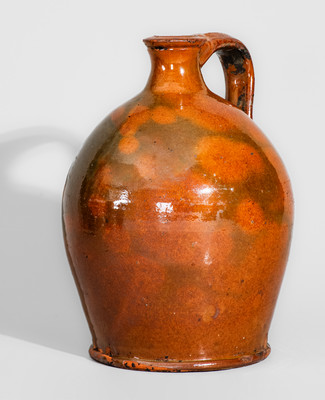 New England Redware Jug, possibly North Shore, MA, first half 19th century