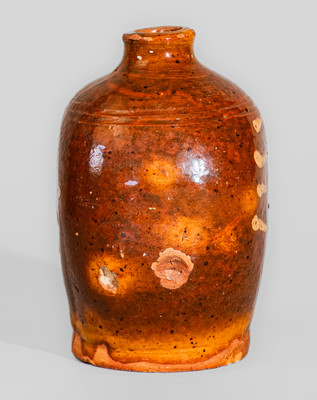 Very Rare 18th Century New England Redware Flask, possibly Charlestown, Mass.