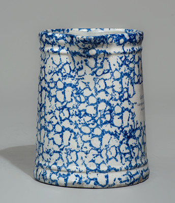 Unusual Spongeware Pitcher w/ Baltimore Advertising: "Lang's Cafe"