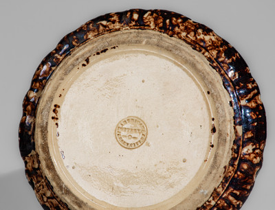 AMERICAN POTTERY CO. / JERSEY CITY, N.J. Rockingham-Glazed Pottery Spittoon, c1840