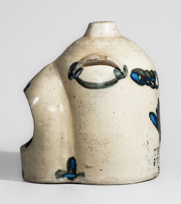 Rare THOS. HAIG / 975 N. 2ND ST. / PHILA Cobalt-Decorated Stoneware Chicken Waterer