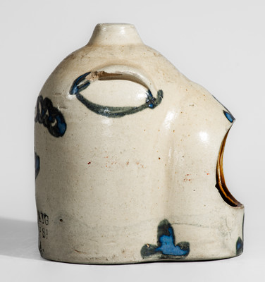 Rare THOS. HAIG / 975 N. 2ND ST. / PHILA Cobalt-Decorated Stoneware Chicken Waterer