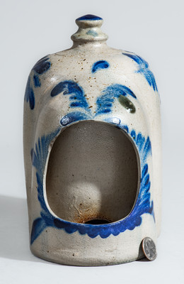 Attrib. Richard C. Remmey, Philadelphia Cobalt-Decorated Stoneware Chicken Waterer