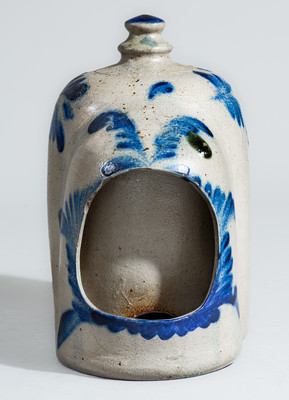 Attrib. Richard C. Remmey, Philadelphia Cobalt-Decorated Stoneware Chicken Waterer