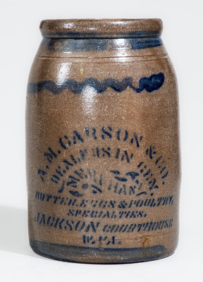 Jackson Courthouse, WV Stoneware Advertising Canning Jar