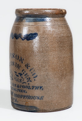 Jackson Courthouse, WV Stoneware Advertising Canning Jar