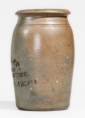Turtle Creek, PA Stoneware Advertising Jar, circa 1875