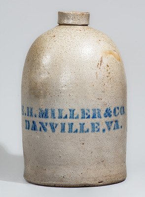 Danville, Virginia Stoneware Advertising Jug, Ohio origin