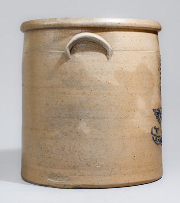 Five-Gallon Ohio Stoneware Crock w/ Stenciled Cobalt Eagle Motif, c1876