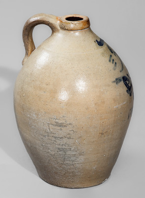 "Philip Miller / 1854" Midwestern Stoneware Jug, probably Ohio
