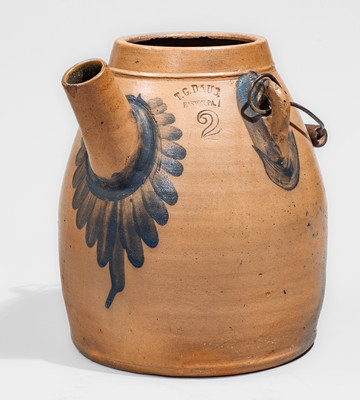 T.G. DAUB / EASTON, PA Cobalt-Decorated Stoneware Batter Pail