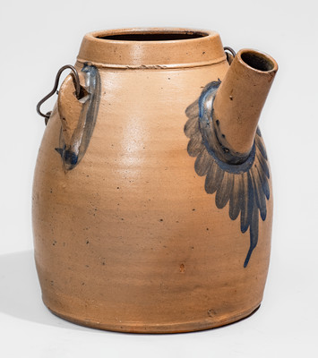 T.G. DAUB / EASTON, PA Cobalt-Decorated Stoneware Batter Pail