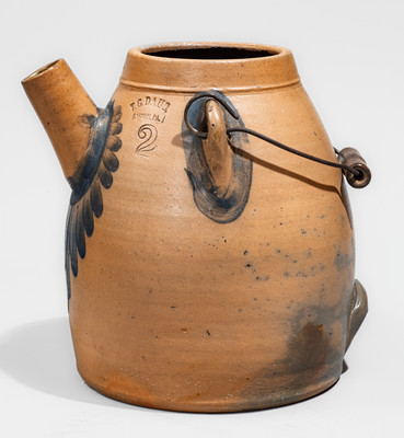 T.G. DAUB / EASTON, PA Cobalt-Decorated Stoneware Batter Pail