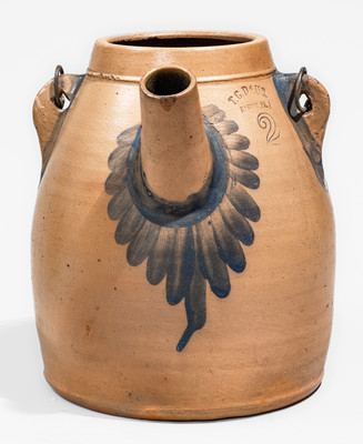 T.G. DAUB / EASTON, PA Cobalt-Decorated Stoneware Batter Pail