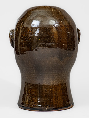 Very Rare "Lanier Meaders" Stoneware Face Wig Stand, Cleveland, GA, c1970s-80s