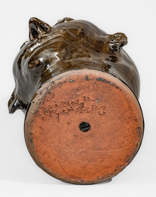 Very Rare "Lanier Meaders" Stoneware Face Wig Stand, Cleveland, GA, c1970s-80s