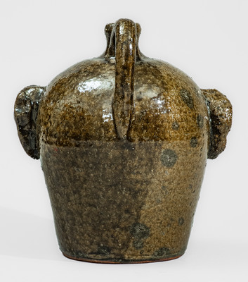 Rare and Fine "Lanier Meaders" Stoneware Face Jug w/ China Plate Teeth, early 1970s