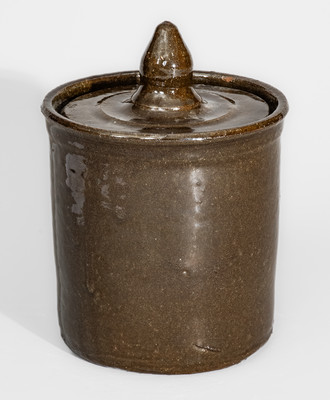 Early-Period "LM" (Lanier Meaders) Stoneware Jar w/ Lid, 1960s