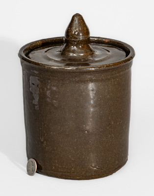 Early-Period "LM" (Lanier Meaders) Stoneware Jar w/ Lid, 1960s