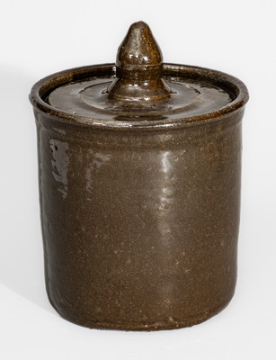 Early-Period "LM" (Lanier Meaders) Stoneware Jar w/ Lid, 1960s