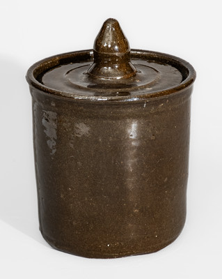 Early-Period "LM" (Lanier Meaders) Stoneware Jar w/ Lid, 1960s
