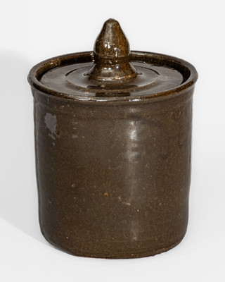 Early-Period "LM" (Lanier Meaders) Stoneware Jar w/ Lid, 1960s