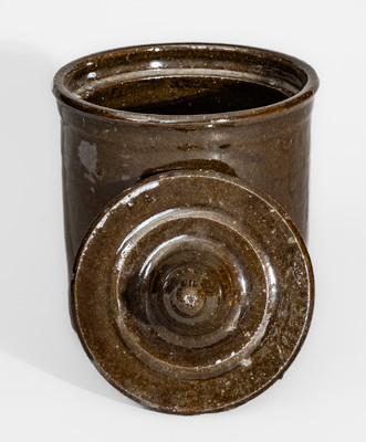 Early-Period "LM" (Lanier Meaders) Stoneware Jar w/ Lid, 1960s