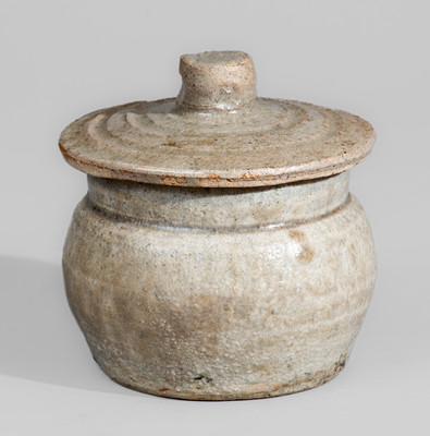 Stoneware "HONEY" Pot w/ Lid, attrib. Arie Meaders, Cleveland, GA, 1960s