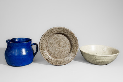 Three Glazed Stoneware Articles, attrib. Meaders Pottery, Cleveland, Georgia