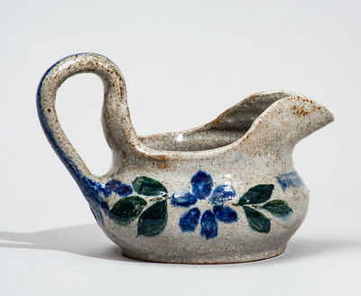 Alkaline-Glazed Stoneware Gravy Boat attrib. Arie or Cheever Meaders