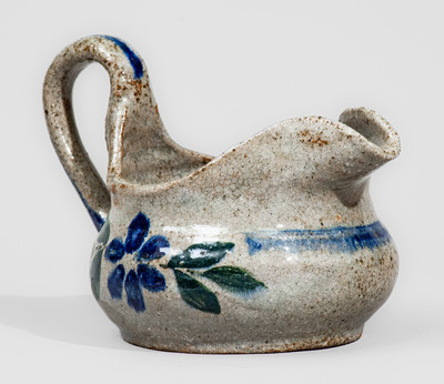 Alkaline-Glazed Stoneware Gravy Boat attrib. Arie or Cheever Meaders