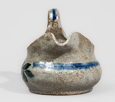 Alkaline-Glazed Stoneware Gravy Boat attrib. Arie or Cheever Meaders