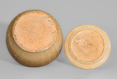 "CM" (Cheever Meaders) Stoneware Bowl and Plate, c1960s