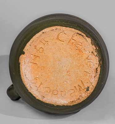 Rare "Cheever Meaders 1964" Alkaline-Glazed Stoneware Pitcher