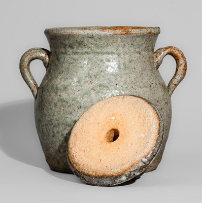 Scarce "CM" (Cheever Meaders, Cleveland, GA) Stoneware Jar w/ Lid, c1960s
