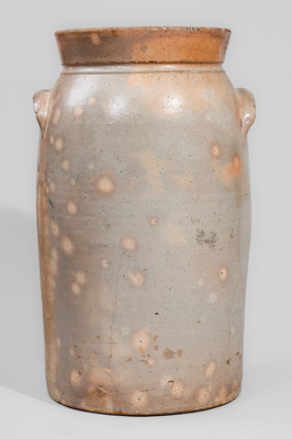 C.S. KLINE / MANUFACTURER / HOWELLS.MILLS / GA Six-Gallon Stoneware Churn w/ Elaborate Decoration, c1885