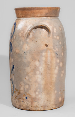 C.S. KLINE / MANUFACTURER / HOWELLS.MILLS / GA Six-Gallon Stoneware Churn w/ Elaborate Decoration, c1885