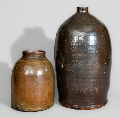 Two Stoneware Articles, Southern U.S. origin, late 19th or early 20th century