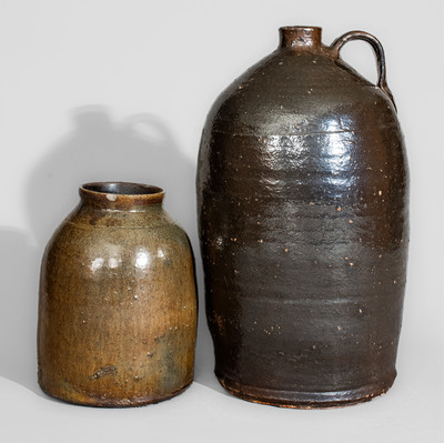 Two Stoneware Articles, Southern U.S. origin, late 19th or early 20th century