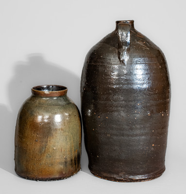 Two Stoneware Articles, Southern U.S. origin, late 19th or early 20th century