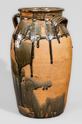 Alkaline-Glazed Stoneware Churn, attrib. Cheever Meaders, Cleveland, GA