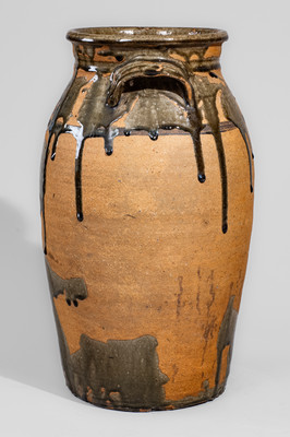 Alkaline-Glazed Stoneware Churn, attrib. Cheever Meaders, Cleveland, GA