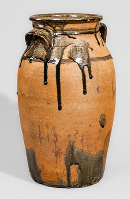 Alkaline-Glazed Stoneware Churn, attrib. Cheever Meaders, Cleveland, GA